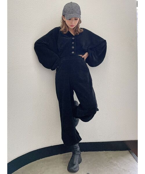 GYDA(ジェイダ)の「ベロアライクリラックスパンツ(その他パンツ・レディース・ブラック/ベージュ・FREE)」の3枚目の写真