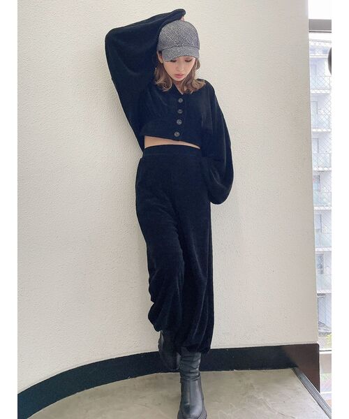GYDA(ジェイダ)の「ベロアライクリラックスパンツ(その他パンツ・レディース・ブラック/ベージュ・FREE)」の5枚目の写真