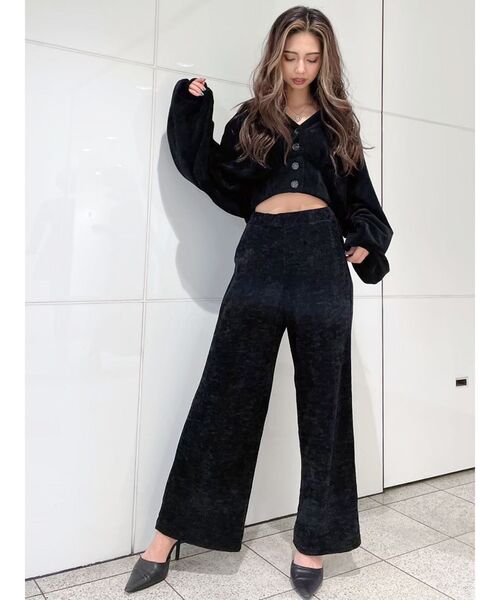 GYDA(ジェイダ)の「ベロアライクリラックスパンツ(その他パンツ・レディース・ブラック/ベージュ・FREE)」の6枚目の写真