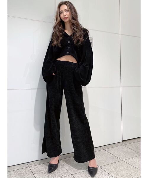 GYDA(ジェイダ)の「ベロアライクリラックスパンツ(その他パンツ・レディース・ブラック/ベージュ・FREE)」の7枚目の写真