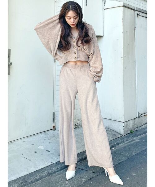 GYDA(ジェイダ)の「ベロアライクリラックスパンツ(その他パンツ・レディース・ブラック/ベージュ・FREE)」の8枚目の写真