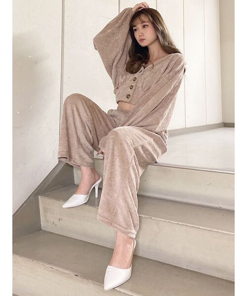 GYDA(ジェイダ)の「ベロアライクリラックスパンツ(その他パンツ・レディース・ブラック/ベージュ・FREE)」の12枚目の写真