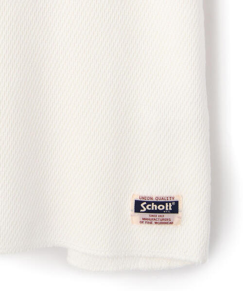 schott（ショット）の「LS HONEYCOMB TURTLENECK T-SHIRT/ハニカム タートルネックTシャツ（Tシャツ/カットソー・メンズ・ブラック/ライトブルーグレー/ホワイト・LARGE/XX-LARGE/SMALL/X-LARGE/MEDIUM）」の9枚目の写真