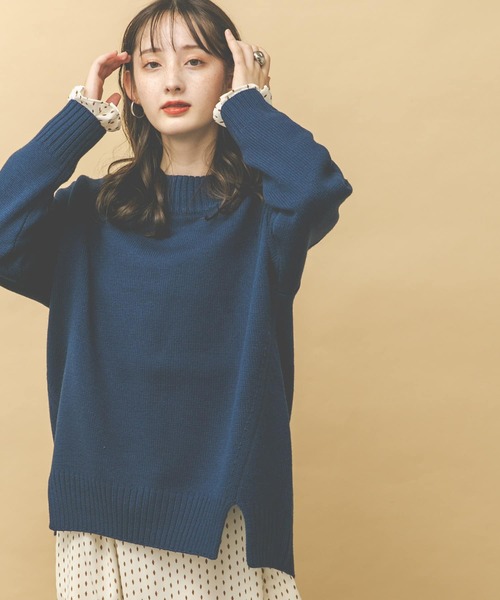 UR Lab.（アーバンリサーチラボ）の「ボートネックニット（ニット/セーター・レディース・ダークグレー/グレー系その他/ブルー系その他/キャメル・FREE）」の3枚目の写真