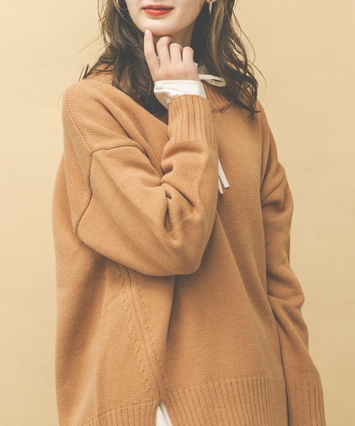 UR Lab.（アーバンリサーチラボ）の「ボートネックニット（ニット/セーター・レディース・ダークグレー/グレー系その他/ブルー系その他/キャメル・FREE）」の4枚目の写真