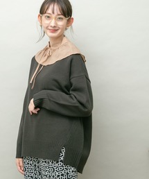 ボートネックニット