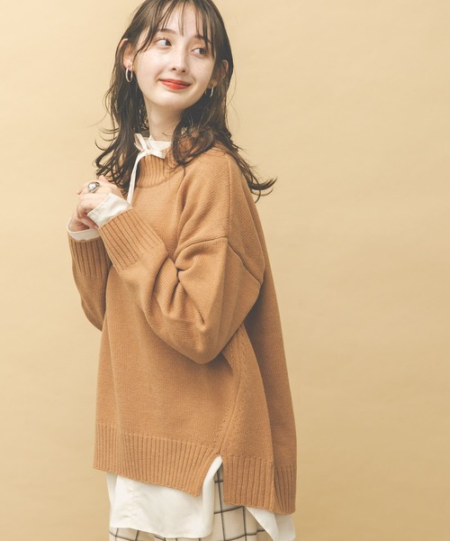 UR Lab.（アーバンリサーチラボ）の「ボートネックニット（ニット/セーター・レディース・ダークグレー/グレー系その他/ブルー系その他/キャメル・FREE）」の5枚目の写真