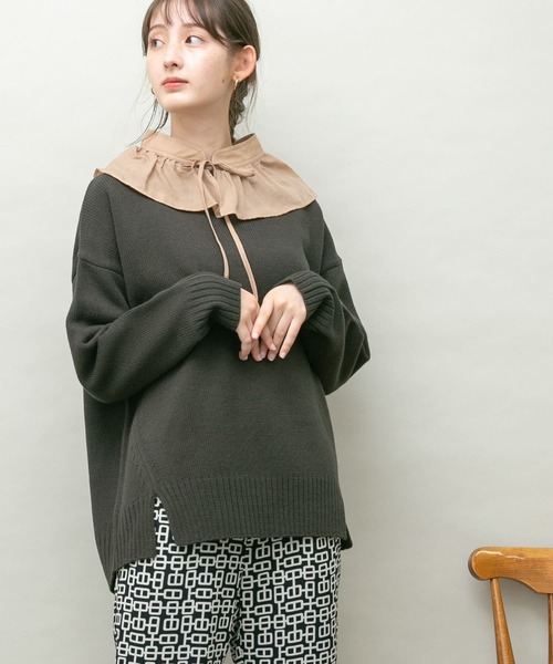 UR Lab.（アーバンリサーチラボ）の「ボートネックニット（ニット/セーター・レディース・ダークグレー/グレー系その他/ブルー系その他/キャメル・FREE）」の9枚目の写真