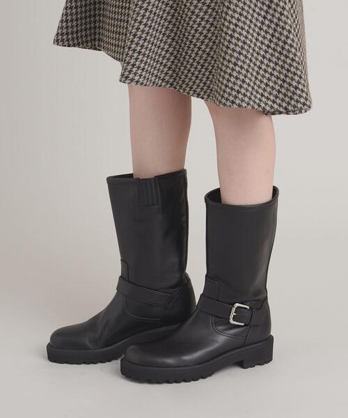 Odette e Odile ブラックレザー ワークブーツ 23.5 ODETTE E ODILE（オデット エ オディール） ブーツ ニュークラシック