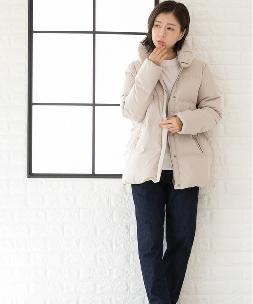 PREFERIR（プレフェリール）の「スタンドカラー ミドル丈 ダウンコート