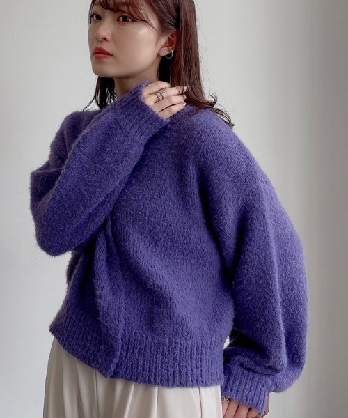 VANNIE U（ヴァニーユー）の「モヘアライク2WAYニットカーディガン（カーディガン/ボレロ・レディース・グリーン/アイボリー/パープル/ブルー/イエロー・FREE）」の5枚目の写真