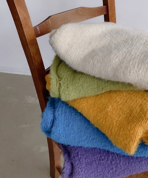 VANNIE U（ヴァニーユー）の「モヘアライク2WAYニットカーディガン（カーディガン/ボレロ・レディース・グリーン/アイボリー/パープル/ブルー/イエロー・FREE）」の19枚目の写真