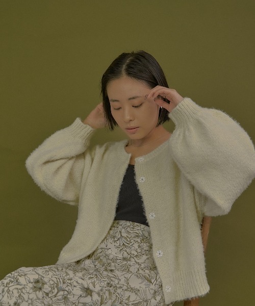 VANNIE U（ヴァニーユー）の「モヘアライク2WAYニットカーディガン（カーディガン/ボレロ・レディース・グリーン/アイボリー/パープル/ブルー/イエロー・FREE）」の6枚目の写真