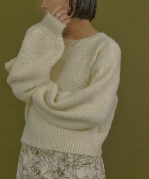 VANNIE U（ヴァニーユー）の「モヘアライク2WAYニットカーディガン（カーディガン/ボレロ・レディース・グリーン/アイボリー/パープル/ブルー/イエロー・FREE）」の12枚目の写真