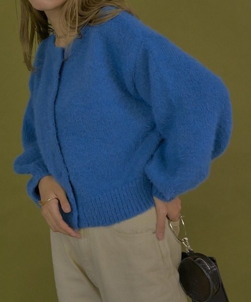 VANNIE U（ヴァニーユー）の「モヘアライク2WAYニットカーディガン（カーディガン/ボレロ・レディース・グリーン/アイボリー/パープル/ブルー/イエロー・FREE）」の8枚目の写真