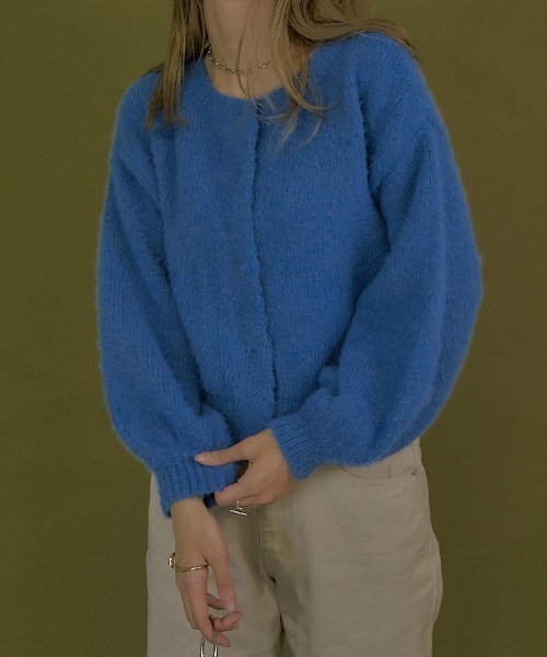VANNIE U（ヴァニーユー）の「モヘアライク2WAYニットカーディガン（カーディガン/ボレロ・レディース・グリーン/アイボリー/パープル/ブルー/イエロー・FREE）」の9枚目の写真