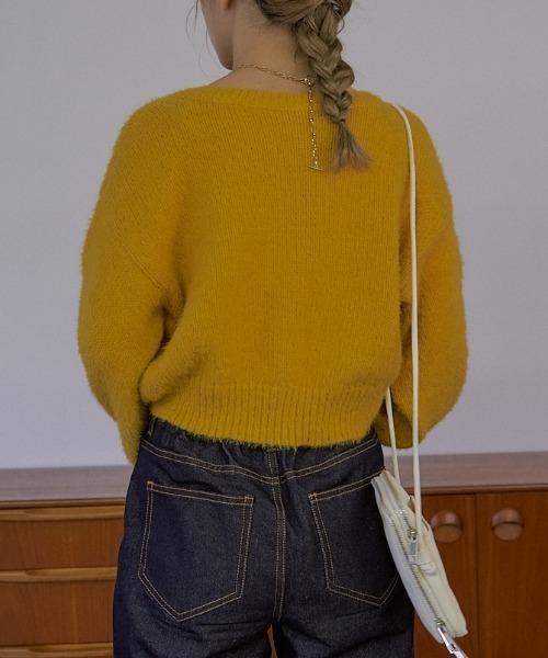 VANNIE U（ヴァニーユー）の「モヘアライク2WAYニットカーディガン（カーディガン/ボレロ・レディース・グリーン/アイボリー/パープル/ブルー/イエロー・FREE）」の10枚目の写真