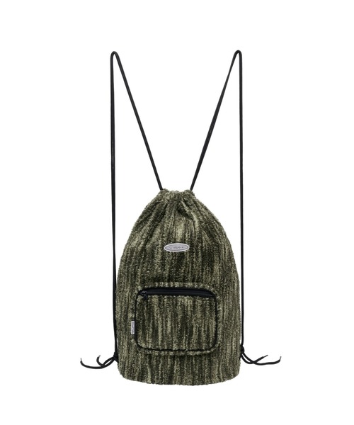 SCULPTOR(スカルプター)の「Fuzzy Drawstring Bag/ファジードローストリングバッグ(バックパック/リュック・レディース・カーキ/ブルー系その他/ブラック・FREE)」の9枚目の写真