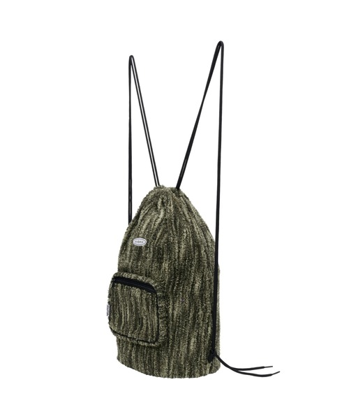 SCULPTOR(スカルプター)の「Fuzzy Drawstring Bag/ファジードローストリングバッグ(バックパック/リュック・レディース・カーキ/ブルー系その他/ブラック・FREE)」の10枚目の写真