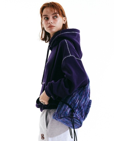 SCULPTOR(スカルプター)の「Fuzzy Drawstring Bag/ファジードローストリングバッグ(バックパック/リュック・レディース・カーキ/ブルー系その他/ブラック・FREE)」の13枚目の写真