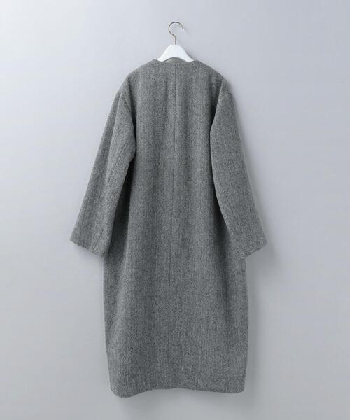6(ロク)の「<6(ROKU)>HERRINGBONE COAT/コート(ノーカラーコート・レディース・オフホワイト/ダークグレー・38/36)」の5枚目の写真