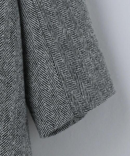 6(ロク)の「<6(ROKU)>HERRINGBONE COAT/コート(ノーカラーコート・レディース・オフホワイト/ダークグレー・38/36)」の7枚目の写真
