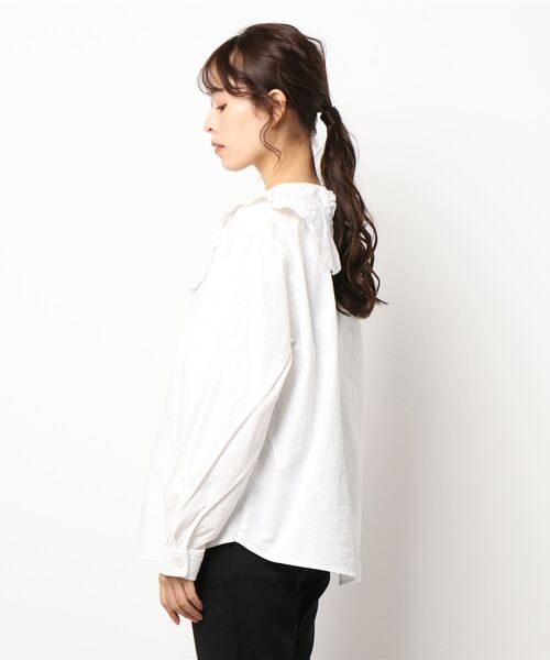 RODEO CROWNS WIDE BOWL（ロデオクラウンズワイドボウル）の「RCSビッグカラーブラウス（シャツ/ブラウス・レディース・ブラック/オフホワイト・FREE）」の4枚目の写真