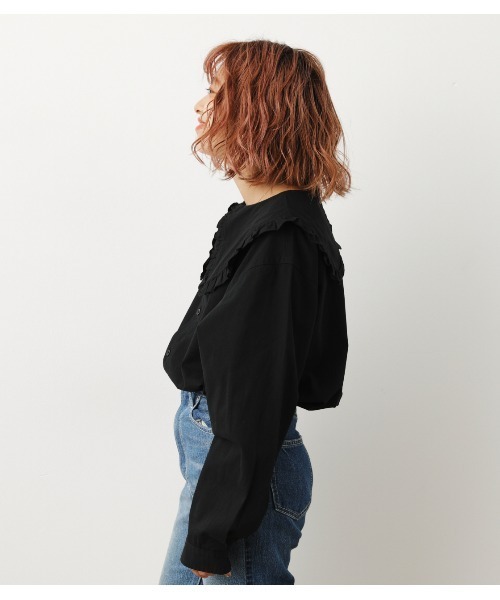 RODEO CROWNS WIDE BOWL（ロデオクラウンズワイドボウル）の「RCSビッグカラーブラウス（シャツ/ブラウス・レディース・ブラック/オフホワイト・FREE）」の21枚目の写真