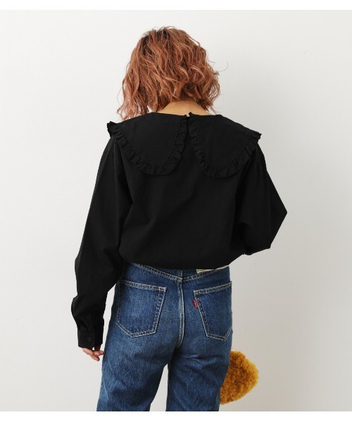 RODEO CROWNS WIDE BOWL（ロデオクラウンズワイドボウル）の「RCSビッグカラーブラウス（シャツ/ブラウス・レディース・ブラック/オフホワイト・FREE）」の20枚目の写真