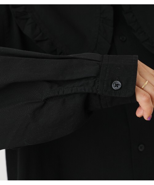 RODEO CROWNS WIDE BOWL（ロデオクラウンズワイドボウル）の「RCSビッグカラーブラウス（シャツ/ブラウス・レディース・ブラック/オフホワイト・FREE）」の16枚目の写真