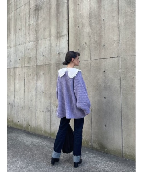 RODEO CROWNS WIDE BOWL（ロデオクラウンズワイドボウル）の「RCSビッグカラーブラウス（シャツ/ブラウス・レディース・ブラック/オフホワイト・FREE）」の6枚目の写真