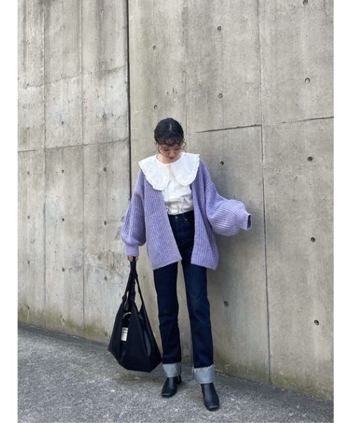 RODEO CROWNS WIDE BOWL（ロデオクラウンズワイドボウル）の「RCSビッグカラーブラウス（シャツ/ブラウス・レディース・ブラック/オフホワイト・FREE）」の5枚目の写真