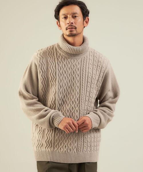 green label relaxing（グリーンレーベルリラクシング）の「バルキー タートルネック ニット（ニット/セーター・メンズ・オフホワイト/ブラック/ベージュ・XL/M/L/S）」の7枚目の写真