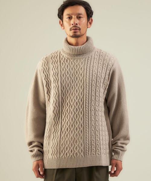 green label relaxing（グリーンレーベルリラクシング）の「バルキー タートルネック ニット（ニット/セーター・メンズ・オフホワイト/ブラック/ベージュ・XL/M/L/S）」の4枚目の写真