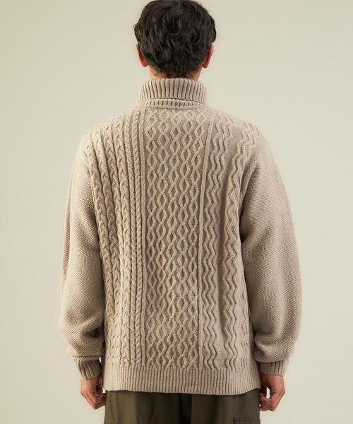 green label relaxing（グリーンレーベルリラクシング）の「バルキー タートルネック ニット（ニット/セーター・メンズ・オフホワイト/ブラック/ベージュ・XL/M/L/S）」の6枚目の写真