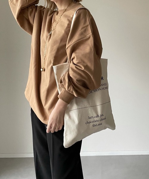 y/m by misato（イムバイミサト）の「ボリュームスリーブスウェットトップス（スウェット・レディース・ライトパープル/アイボリー/ベージュ・FREE）」の16枚目の写真