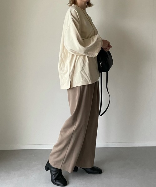 y/m by misato（イムバイミサト）の「ボリュームスリーブスウェットトップス（スウェット・レディース・ライトパープル/アイボリー/ベージュ・FREE）」の8枚目の写真