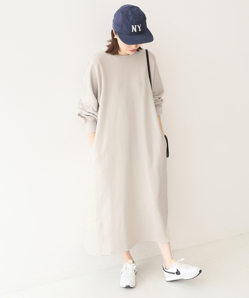 SLOBE IENA(スローブイエナ)の「《追加》ソフト起毛裏毛ロングワンピース◆(ワンピース・レディース・グレー/ベージュ/グリーン系その他・FREE)」の22枚目の写真