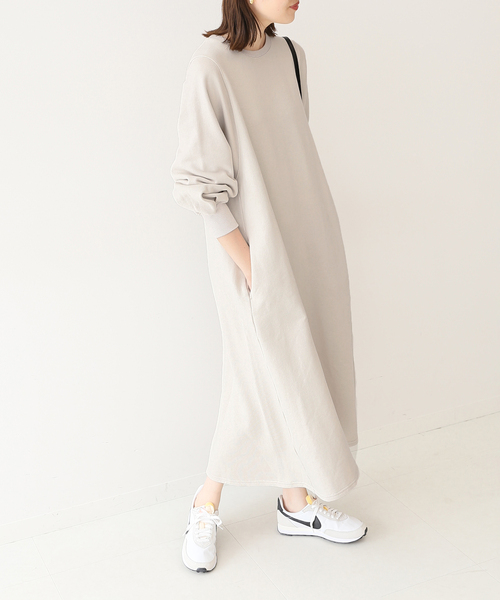 SLOBE IENA(スローブイエナ)の「《追加》ソフト起毛裏毛ロングワンピース◆(ワンピース・レディース・グレー/ベージュ/グリーン系その他・FREE)」の21枚目の写真