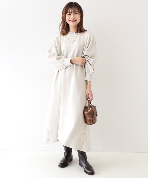 SLOBE IENA(スローブイエナ)の「《追加》ソフト起毛裏毛ロングワンピース◆(ワンピース・レディース・グレー/ベージュ/グリーン系その他・FREE)」の19枚目の写真