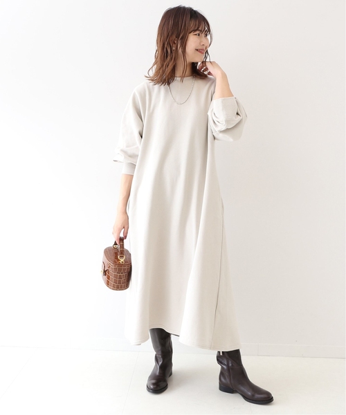SLOBE IENA(スローブイエナ)の「《追加》ソフト起毛裏毛ロングワンピース◆(ワンピース・レディース・グレー/ベージュ/グリーン系その他・FREE)」の18枚目の写真