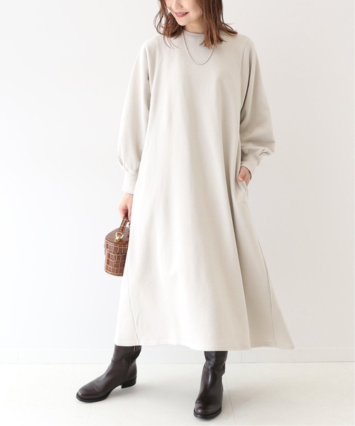 SLOBE IENA(スローブイエナ)の「《追加》ソフト起毛裏毛ロングワンピース◆(ワンピース・レディース・グレー/ベージュ/グリーン系その他・FREE)」の16枚目の写真