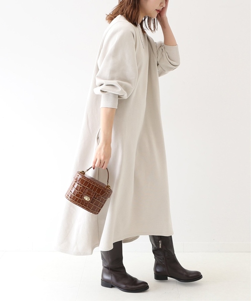 SLOBE IENA(スローブイエナ)の「《追加》ソフト起毛裏毛ロングワンピース◆(ワンピース・レディース・グレー/ベージュ/グリーン系その他・FREE)」の15枚目の写真