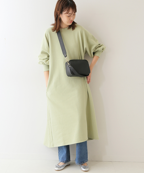 SLOBE IENA(スローブイエナ)の「《追加》ソフト起毛裏毛ロングワンピース◆(ワンピース・レディース・グレー/ベージュ/グリーン系その他・FREE)」の11枚目の写真