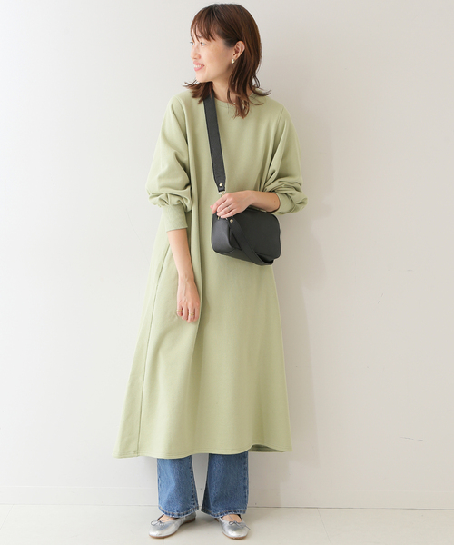SLOBE IENA(スローブイエナ)の「《追加》ソフト起毛裏毛ロングワンピース◆(ワンピース・レディース・グレー/ベージュ/グリーン系その他・FREE)」の10枚目の写真