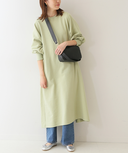 SLOBE IENA(スローブイエナ)の「《追加》ソフト起毛裏毛ロングワンピース◆(ワンピース・レディース・グレー/ベージュ/グリーン系その他・FREE)」の8枚目の写真
