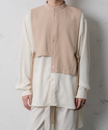 【Adoon plain】レイヤードバンドカラーシャツ
