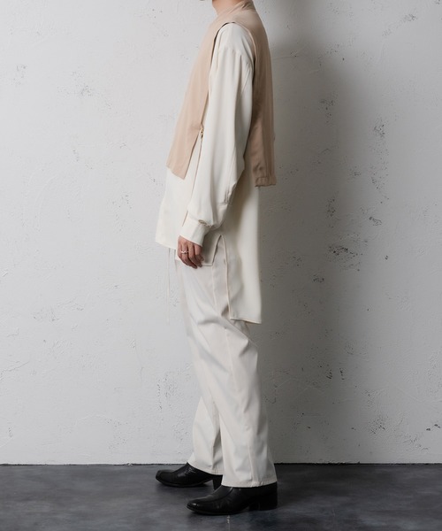Adoon plain(アドーンプレーン)の「【Adoon plain】レイヤードバンドカラーシャツ(シャツ/ブラウス・メンズ・ホワイト/ベージュ・MEDIUM/LARGE)」の18枚目の写真