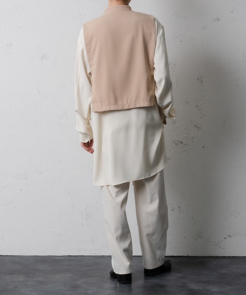 Adoon plain(アドーンプレーン)の「【Adoon plain】レイヤードバンドカラーシャツ(シャツ/ブラウス・メンズ・ホワイト/ベージュ・MEDIUM/LARGE)」の17枚目の写真
