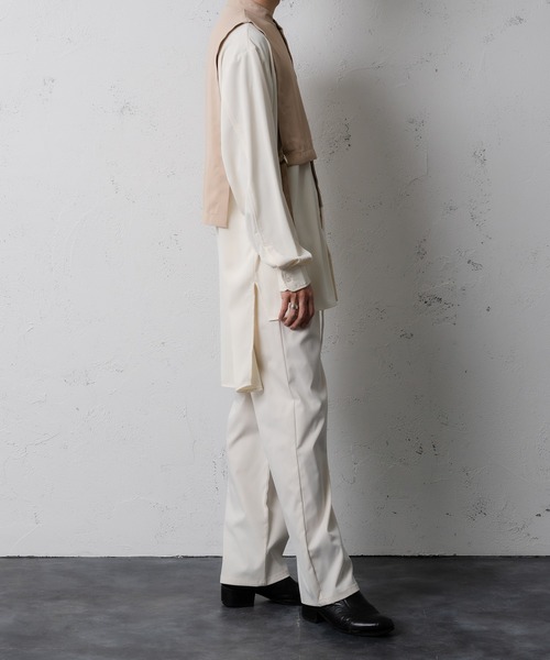 Adoon plain(アドーンプレーン)の「【Adoon plain】レイヤードバンドカラーシャツ(シャツ/ブラウス・メンズ・ホワイト/ベージュ・MEDIUM/LARGE)」の19枚目の写真